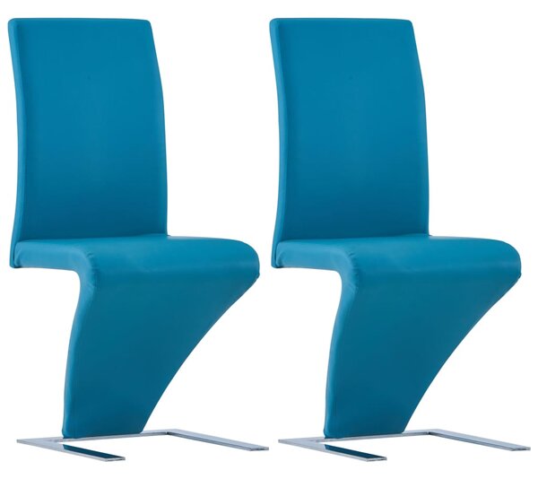 VidaXL Blagovaonske stolice cik-cak oblika od umjetne kože 2 kom plave