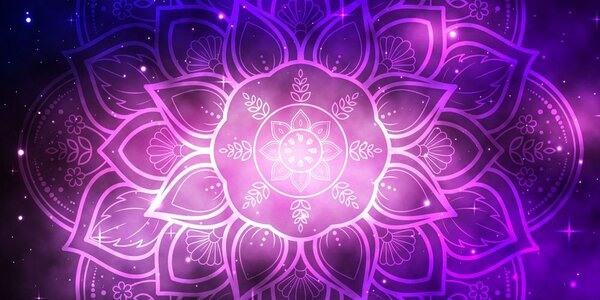 Slika Mandala s pozadinom galaksije