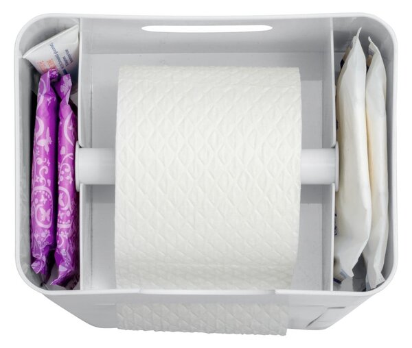 Bijeli plastičan držač za WC papir sa četkom Imon – Wenko