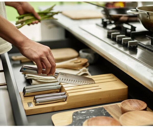 Set noževa sa stalkom 5 kom od nehrđajućeg čelika Elevate Bamboo – Joseph Joseph