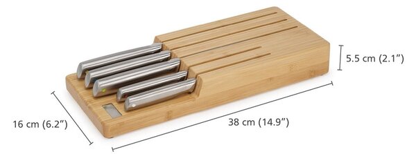 Set noževa sa stalkom 5 kom od nehrđajućeg čelika Elevate Bamboo – Joseph Joseph
