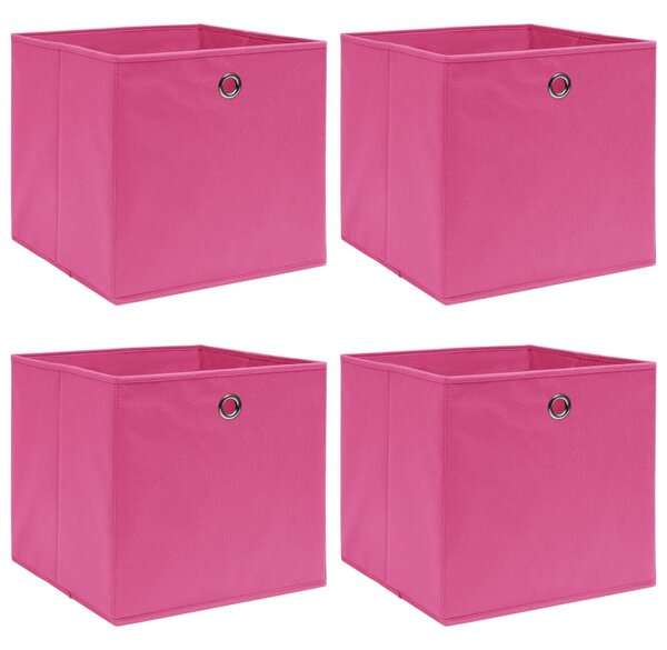 VidaXL Kutije za pohranu 4 kom ružičaste 32 x 32 x 32 cm od tkanine