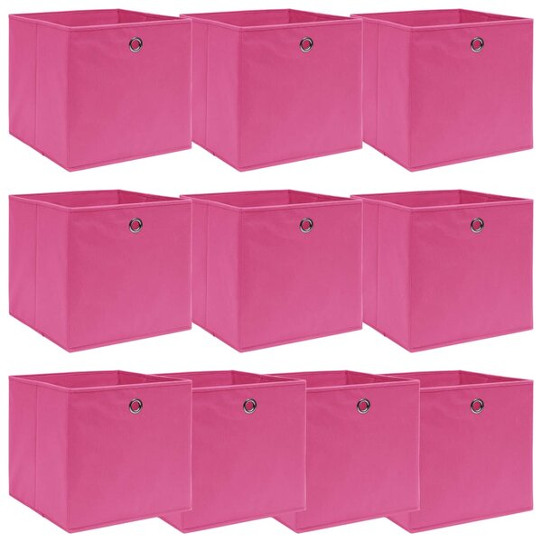 VidaXL Kutije za pohranu 10 kom ružičaste 32 x 32 x 32 cm od tkanine