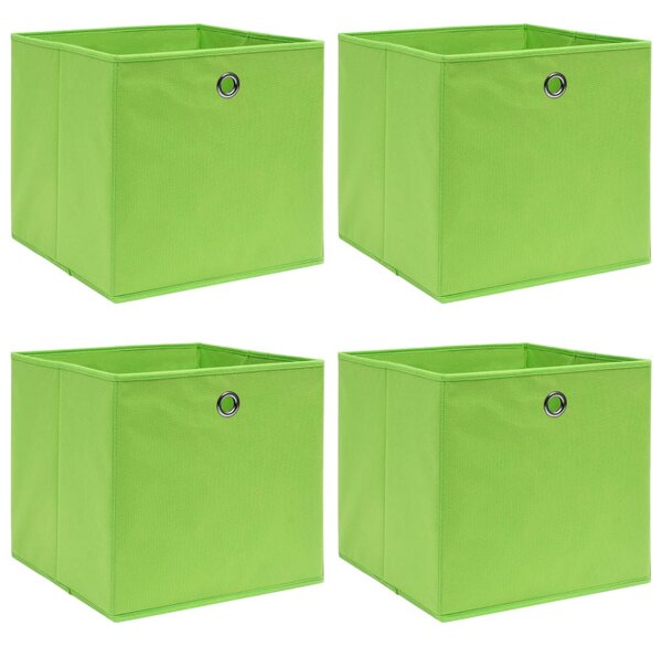 VidaXL Kutije za pohranu 4 kom zelene 32 x 32 x 32 cm od tkanine