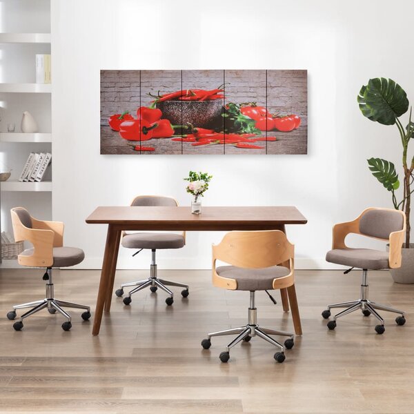 VidaXL Set zidnih slika na platnu s uzorkom paprika šareni 200 x 80 cm