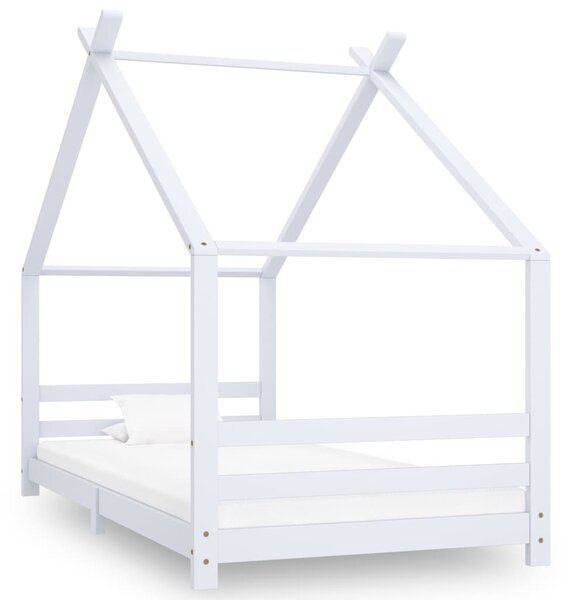 VidaXL Okvir za dječji krevet od masivne borovine bijeli 90 x 200 cm