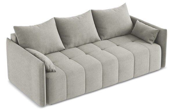Svijetlo siva sklopiva/s prostorom za odlaganje sofa 225 cm Moku – Makamii