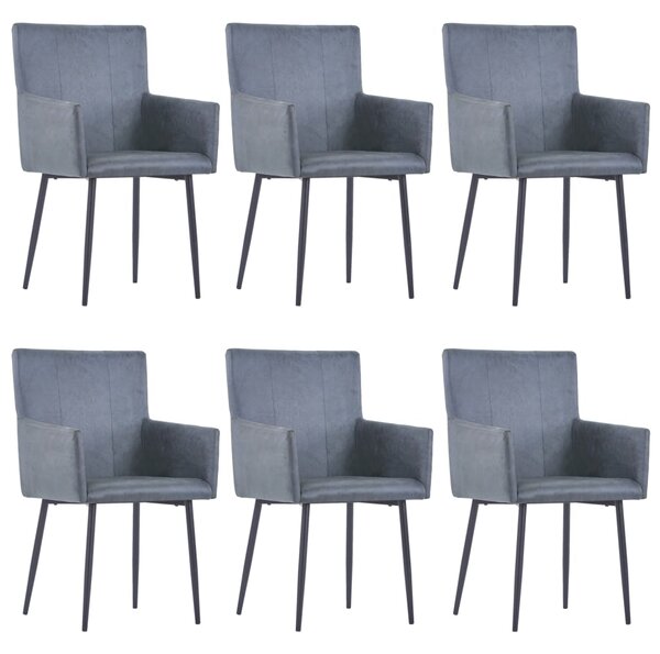 VidaXL Blagovaonske stolice od umjetne brušene kože 6 kom sive