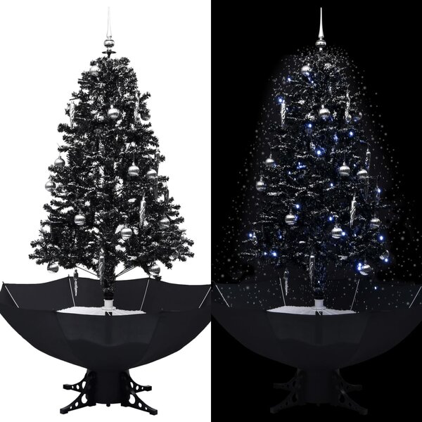 VidaXL Božićno drvce koje sniježi sa stalkom crno 170 cm PVC
