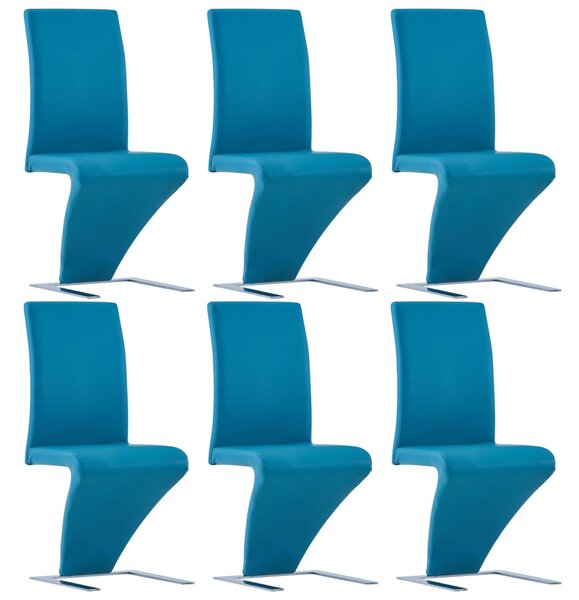 VidaXL Blagovaonske stolice cik-cak oblika od umjetne kože 6 kom plave