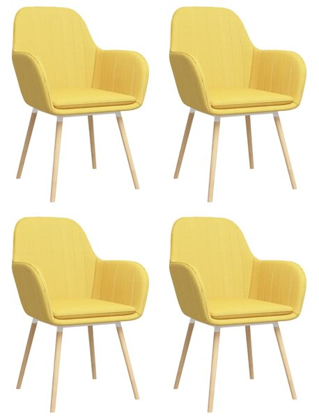 VidaXL Blagovaonske stolice s naslonima za ruke 4 kom žute od tkanine