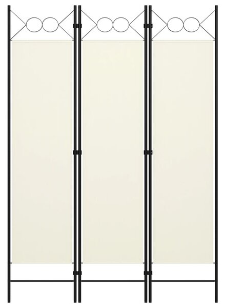 VidaXL Sobna pregrada s 3 panela bijela 120 x 180 cm