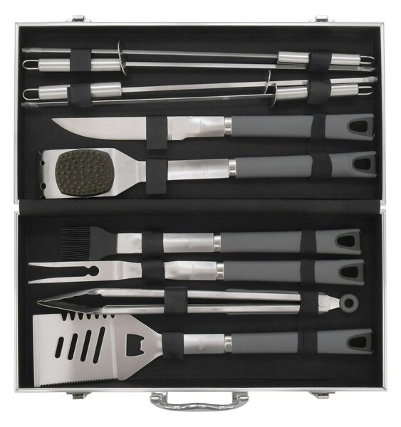Set od 11 komada pribora za roštilj u kovčegu Cattara Alu Grey Line
