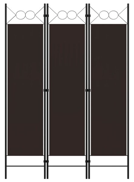 VidaXL Sobna pregrada s 3 panela smeđa 120 x 180 cm