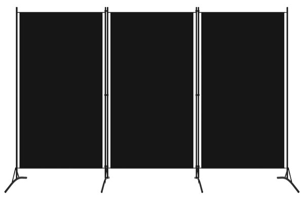 VidaXL Sobna pregrada s 3 panela crna 260 x 180 cm