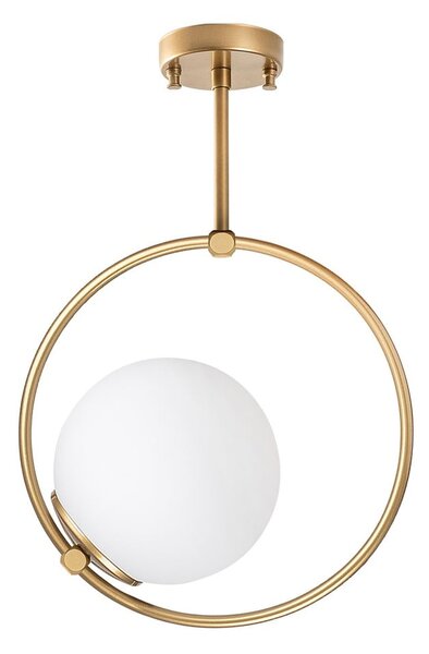 Bijela/mjedena stropna svjetiljka sa staklenim sjenilom 39x26 cm Dolunay – Opviq lights