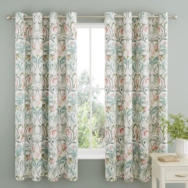 Zelene/ružičaste zavjese u setu 2 kom 168x183 cm Clarence Floral – Catherine Lansfield