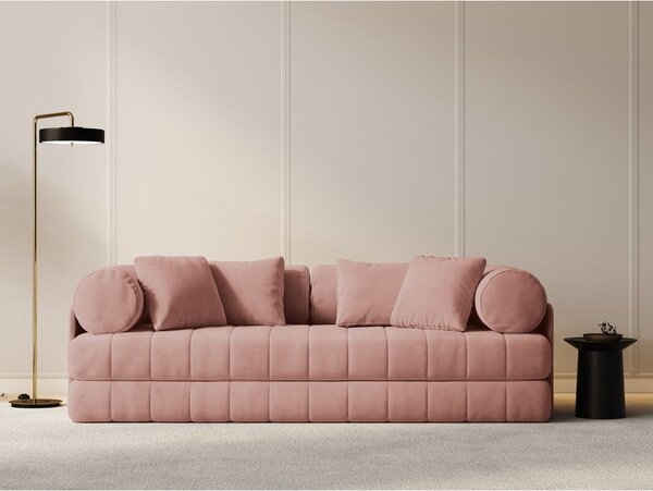 Ružičasta baršunasti sklopiva sofa 206 cm Kemi – Cosmopolitan Design