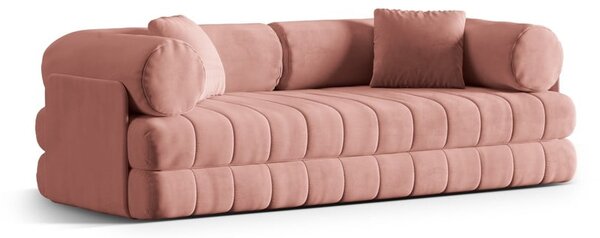 Ružičasta baršunasti sklopiva sofa 206 cm Kemi – Cosmopolitan Design