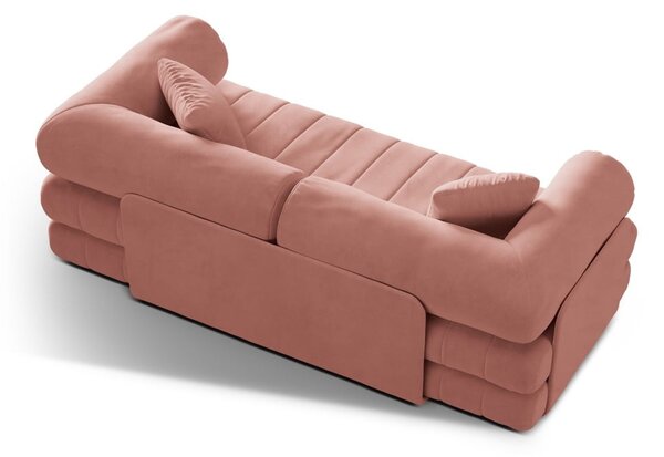 Ružičasta baršunasti sklopiva sofa 206 cm Kemi – Cosmopolitan Design
