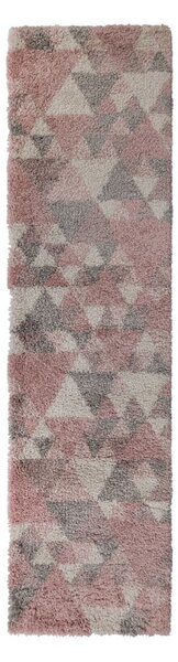 Rozo-sivi tepih Flair Rugs Nuru, 60 x 230 cm