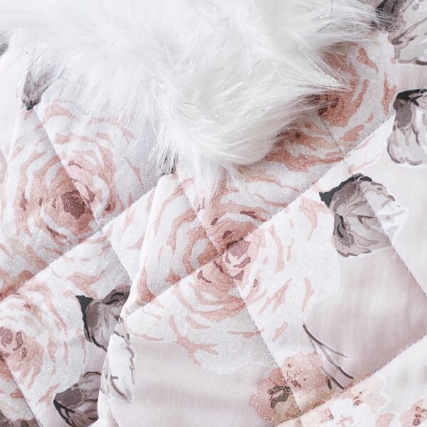 Ružičasti prošiveni pokrivač Catherine Lansfield Canterbury Rose, 220 x 230 cm