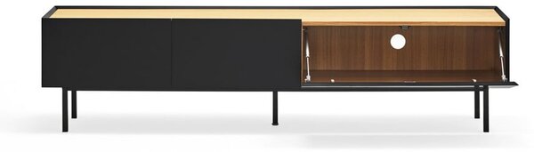 Crna/u prirodnoj boji TV komoda u dekoru hrasta 180x45 cm Arista – Teulat