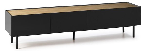 Crna/u prirodnoj boji TV komoda u dekoru hrasta 180x45 cm Arista – Teulat