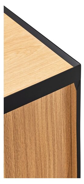 Crna/u prirodnoj boji TV komoda u dekoru hrasta 180x45 cm Arista – Teulat