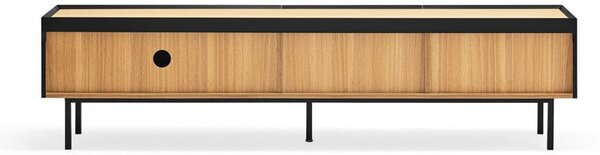 Crna/u prirodnoj boji TV komoda u dekoru hrasta 180x45 cm Arista – Teulat