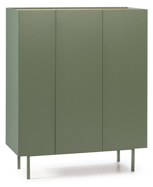 Zelena visoka komoda u dekoru hrasta 95x120 cm Arista – Teulat
