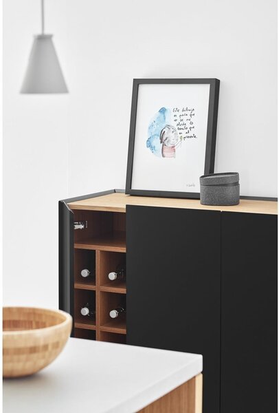 Crna visoka komoda u dekoru hrasta 95x120 cm Arista – Teulat