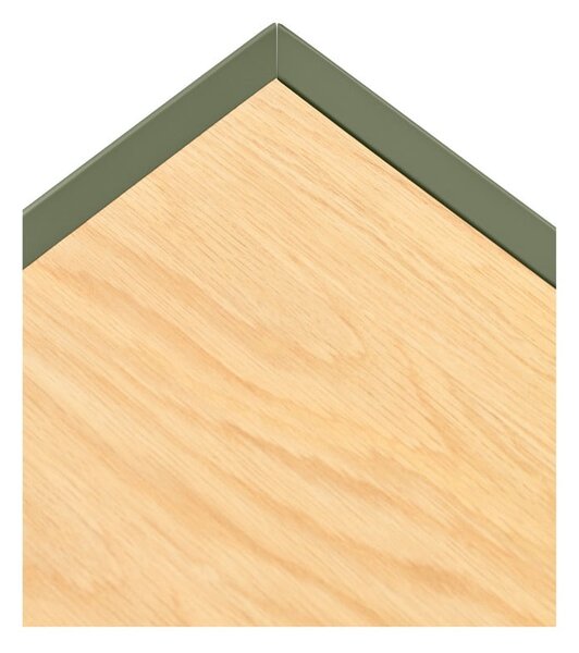 Zelena visoka komoda u dekoru hrasta 95x120 cm Arista – Teulat