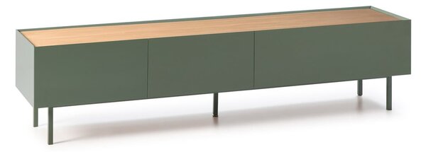 Zelena/u prirodnoj boji TV komoda u dekoru hrasta 180x45 cm Arista – Teulat