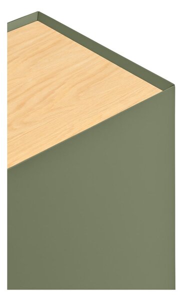 Zelena visoka komoda u dekoru hrasta 95x120 cm Arista – Teulat