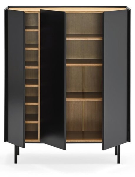 Crna visoka komoda u dekoru hrasta 95x120 cm Arista – Teulat