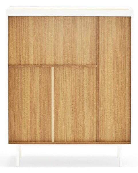 Bijela visoka komoda u dekoru hrasta 95x120 cm Arista – Teulat