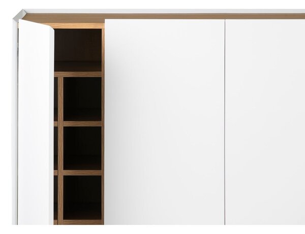 Bijela visoka komoda u dekoru hrasta 95x120 cm Arista – Teulat