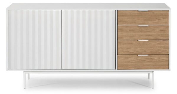 Bijela/u prirodnoj boji niska komoda u dekoru hrasta 159x80 cm Sierra – Teulat