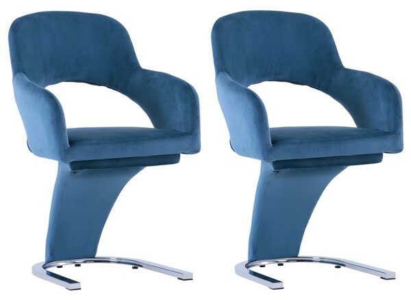 VidaXL Blagovaonske stolice 2 kom plave baršunaste