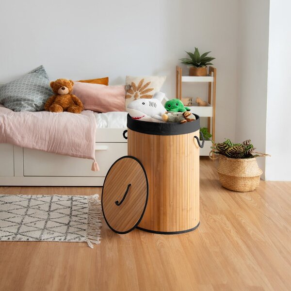 Bambusova košara za rublje u prirodnoj boji 70 l Bamboo – Compactor