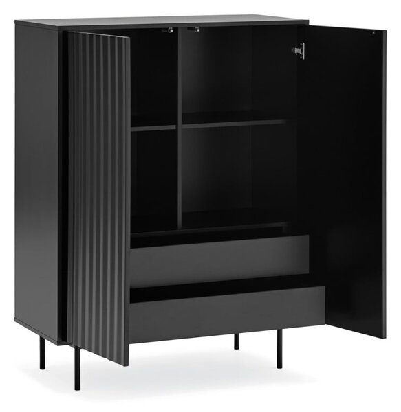 Crna visoka komoda 97x130 cm - Teulat Sierra