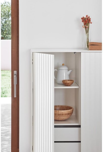 Bijela visoka komoda 97x130 cm Sierra - Teulat
