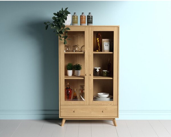 Vitrina u dekoru hrasta u prirodnoj boji 100x170 cm Kensal – Woodman