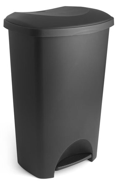 Crna plastična kanta za smeće s pedalom 50 l – Addis