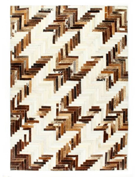 VidaXL Tepih od prave dlakave kože patchwork 80 x 150 cm smeđe-bijeli