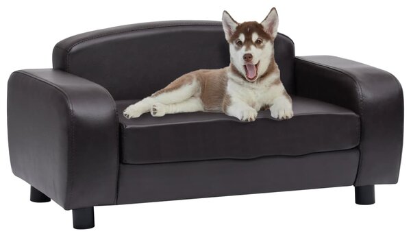 VidaXL Sofa za pse smeđa 80 x 50 x 40 cm od umjetne kože