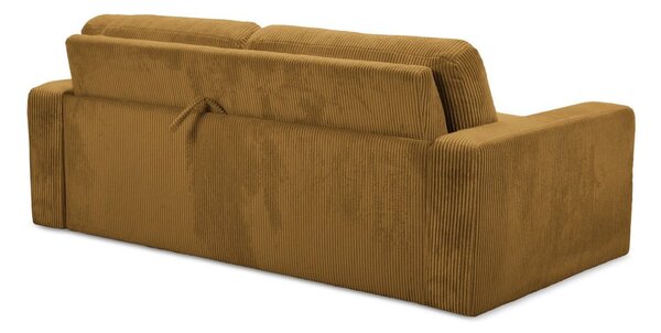 Senf žuta sklopiva sofa od samta 195 cm Nona – Makamii
