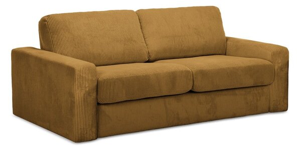 Senf žuta sklopiva sofa od samta 195 cm Nona – Makamii