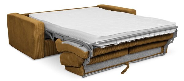 Senf žuta sklopiva sofa od samta 195 cm Nona – Makamii